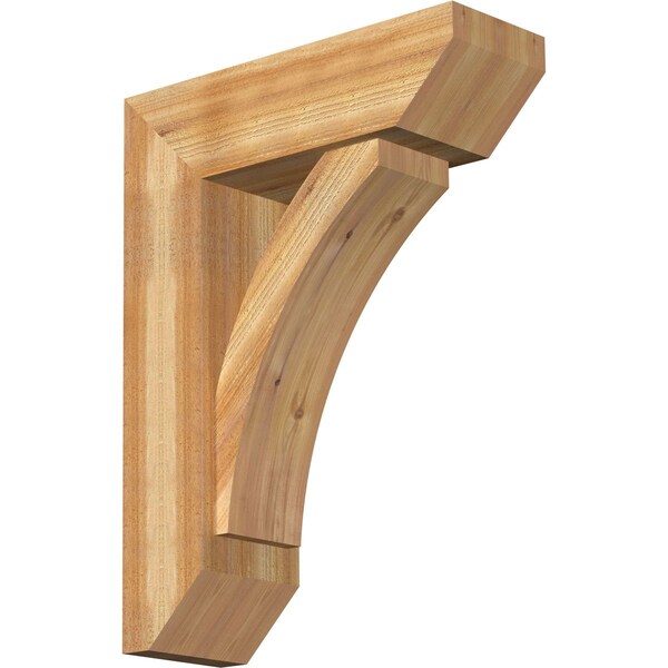 Ekena Millwork Thorton Slat Rough Sawn Bracket w/ Offset Brace, Western Red Cedar, 8"W x 24"D x 32"H BKT0806X24X32THR06RWR - main